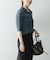 new basic　リネン混ワッシャーシャツカラーニット