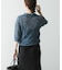 new basic　リネン混ワッシャーシャツカラーニット