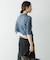 new basic　リネン混ワッシャーシャツカラーニット