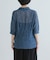 new basic　リネン混ワッシャーシャツカラーニット