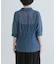 new basic　リネン混ワッシャーシャツカラーニット