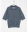 new basic　リネン混ワッシャーシャツカラーニット