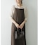 new basic　リネン混ワッシャーシャツカラーニット