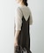 new basic　リネン混ワッシャーシャツカラーニット