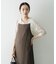 new basic　リネン混ワッシャーシャツカラーニット