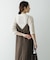 new basic　リネン混ワッシャーシャツカラーニット