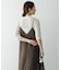 new basic　リネン混ワッシャーシャツカラーニット