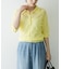 new basic　リネン混ワッシャーシャツカラーニット