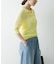 new basic　リネン混ワッシャーシャツカラーニット