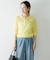 new basic　リネン混ワッシャーシャツカラーニット