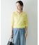 new basic　リネン混ワッシャーシャツカラーニット