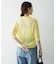 new basic　リネン混ワッシャーシャツカラーニット