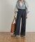 Denim Tuck Wide Pants