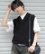 アゼアミクロップドニットベスト