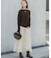 パネルラインサテンフレアスカート