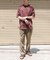 FORK&SPOON　ボーダープレーティングショートスリーブTシャツ