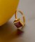 SMELLY so’　square carnelian ring