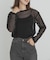 mizuiro ind　mesh dots crew neck pullover