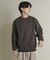 『ユニセックス』シシュウフェイクスエードクルーネックスウェット