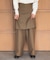 ウールブレンドチェックワイドパンツ