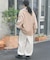 鹿子編みスキッパー衿ニット