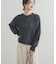パッチワーク柄袖ボリュームニット