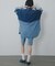 『2サイズ展開』スリムハーフデニム