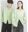 『ユニセックス』『洗濯可』スウェットライクポロカーディガン