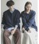 『ユニセックス』『洗濯可』スウェットライクポロカーディガン