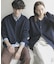 『ユニセックス』『洗濯可』スウェットライクポロカーディガン