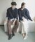『ユニセックス』『洗濯可』スウェットライクポロカーディガン