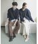 『ユニセックス』『洗濯可』スウェットライクポロカーディガン