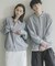 『ユニセックス』『洗濯可』スウェットライクポロカーディガン