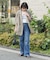 『3サイズ展開』綿麻デニムストレートパンツ