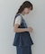 クロス刺繍ペプラムサロペット