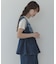クロス刺繍ペプラムサロペット