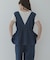 クロス刺繍ペプラムサロペット