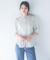 『WEB／一部店舗限定』UVカットウォッシャブルリネン混シャツブラウス