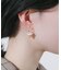 モチーフパールドロップフープピアス