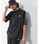 OOPS　吸水速乾ラインモックネックTシャツ