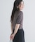 5分袖楊柳カットTシャツ