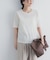 5分袖楊柳カットTシャツ