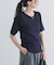 5分袖楊柳カットTシャツ