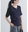 5分袖楊柳カットTシャツ