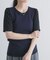 5分袖楊柳カットTシャツ