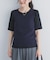 5分袖楊柳カットTシャツ