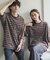 『ユニセックス』ボーダーエクストラルーズTシャツ
