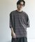 『ユニセックス』ボーダーエクストラルーズTシャツ