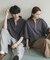 『ユニセックス』ダンボールポンチハーフジップショートスリーブTシャツ