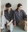 『ユニセックス』ダンボールポンチハーフジップショートスリーブTシャツ